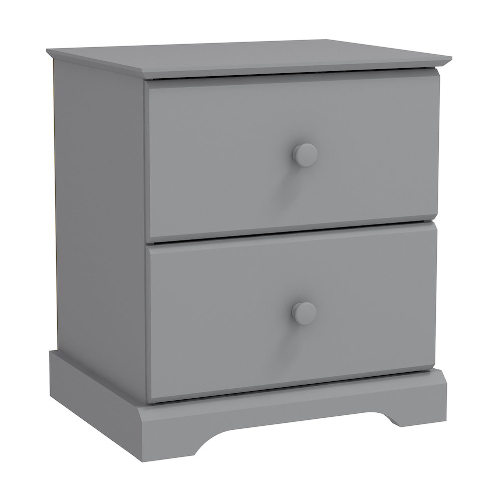 Living Essentials by Hillsdale Campbell Wood 2 Drawer Nightstand, Gray. Picture 1