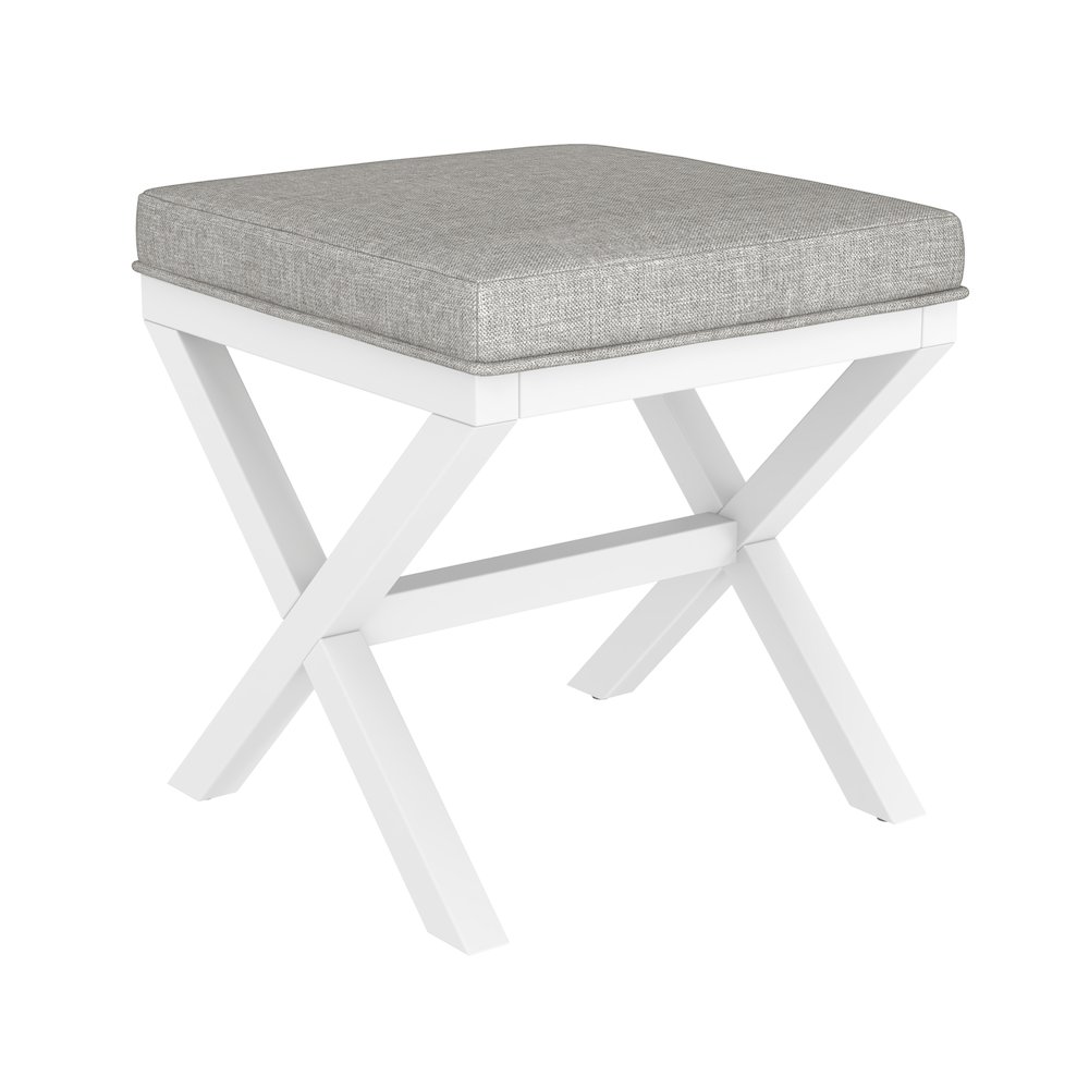 Somerset Wood Vanity Bench, White. Picture 1
