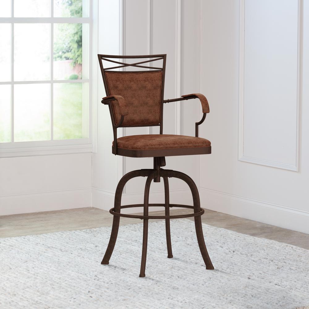Bridgetown Metal Bar Height Swivel Stool, Aged Bronze. Picture 3