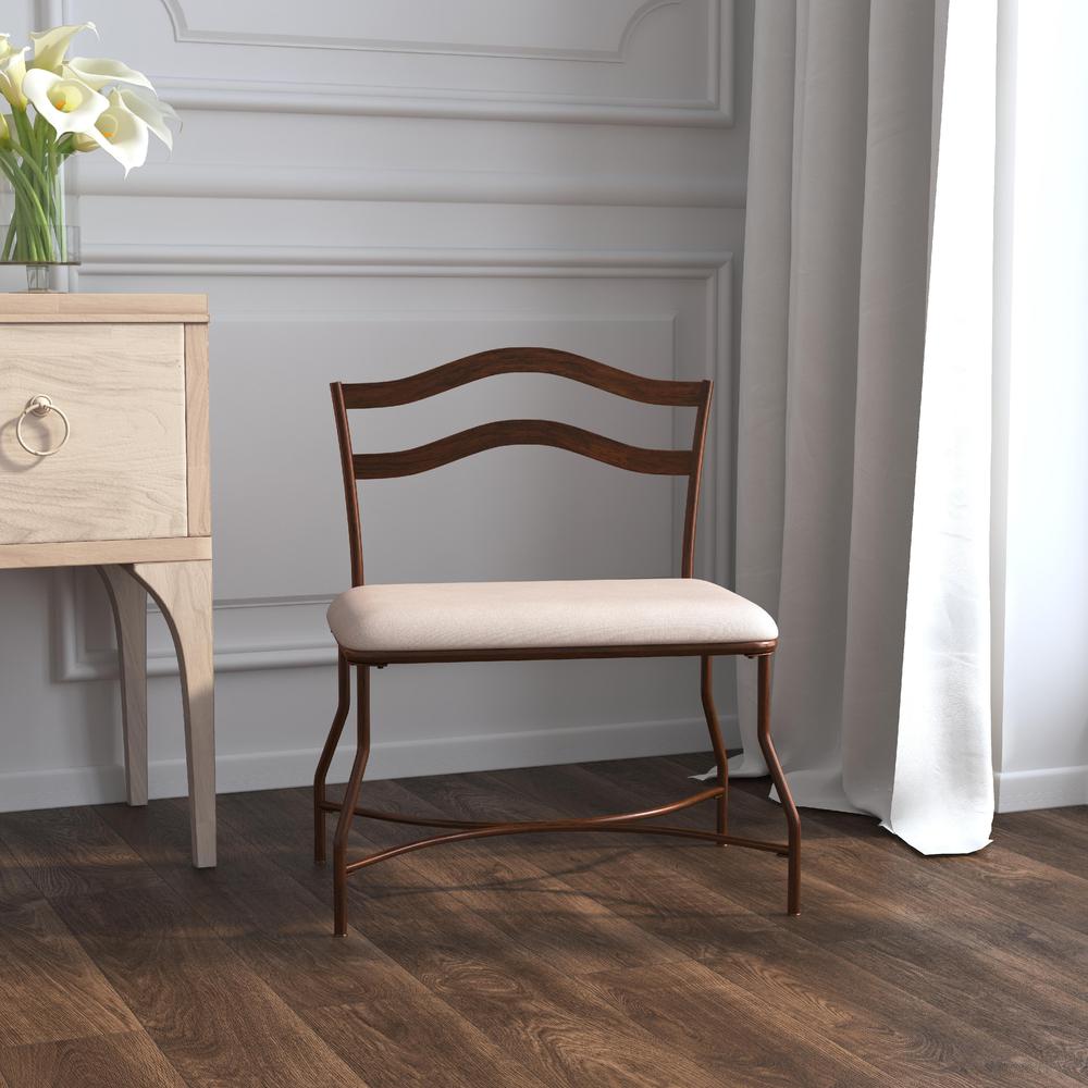 Windsor Metal Vanity Bench, Burnished Bronze. Picture 4