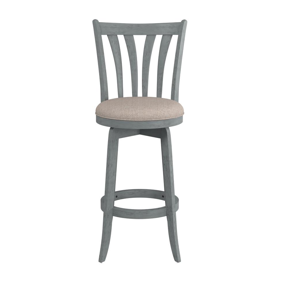 Savana Wood Bar Height Swivel Stool, Blue Wire Brush. Picture 2