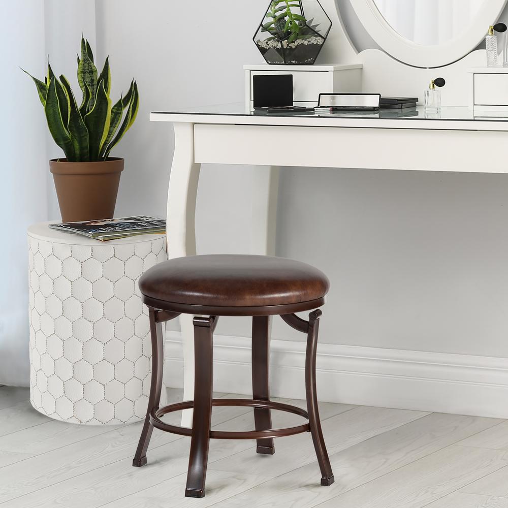 Hastings Backless Metal Vanity Stool, Antique Bronze. Picture 2