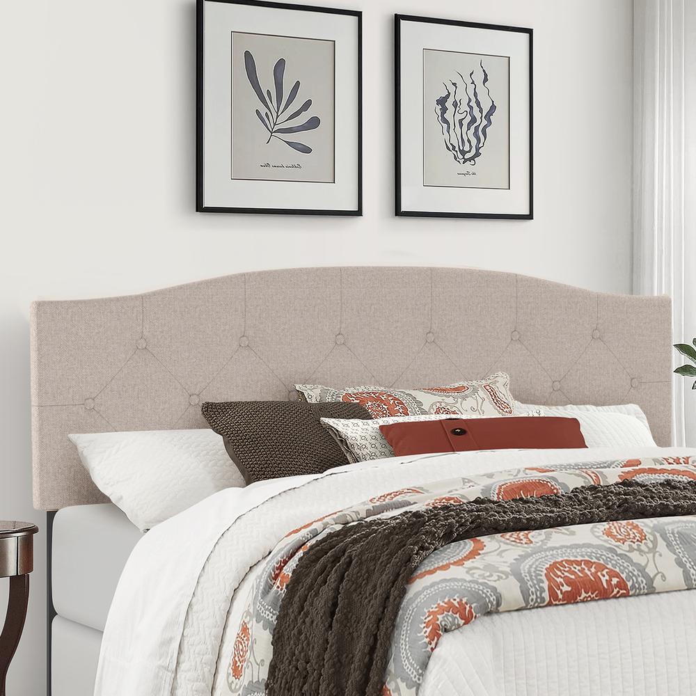Provence Upholstered Arch Adjustable Tufted King/Cal King Headboar. Picture 4