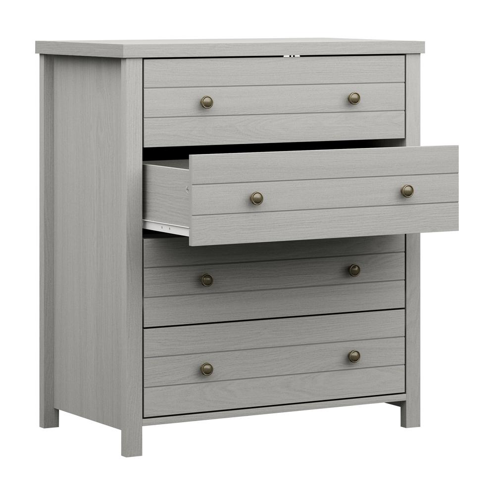 Living Essentials by Hillsdale Harmony Wood 4 Drawer Chest, Gray. Picture 6