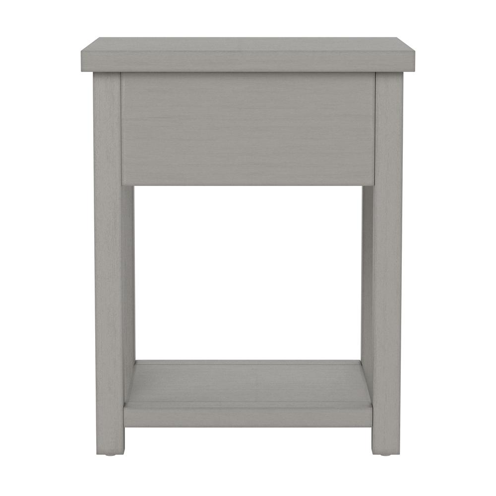 Gray Nightstands Set of 2 Wooden Side Tables with Drawer and Shelf. Picture 7