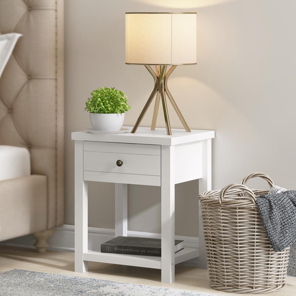 Living Essentials by Hillsdale Harmony Wood Accent Table, Matte White. Picture 9