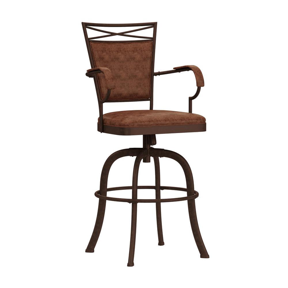 Bridgetown Metal Bar Height Swivel Stool, Aged Bronze. Picture 1