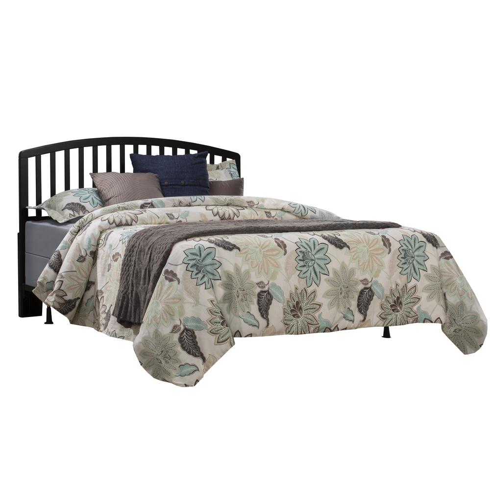Carolina Wood Full/Queen Headboard with Frame, Black. Picture 1