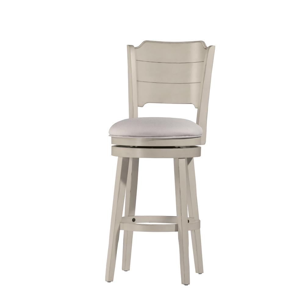 Clarion Wood Counter Height Swivel Stool, Sea White. Picture 1