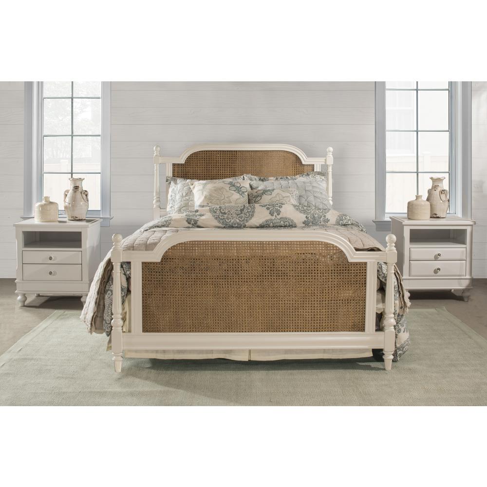 Melanie Wood and Cane Queen Bed, White. Picture 3