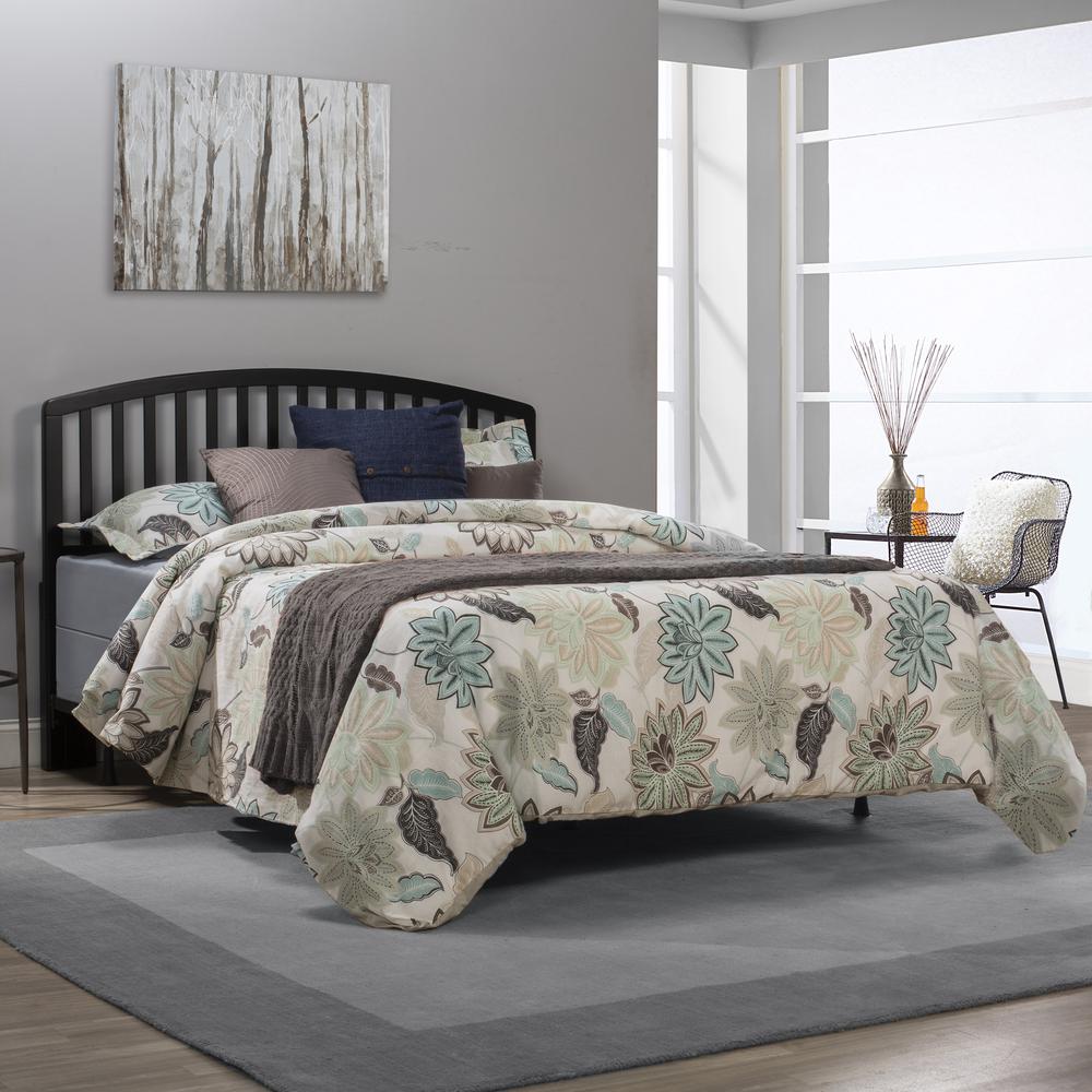 Carolina Wood Full/Queen Headboard with Frame, Black. Picture 2