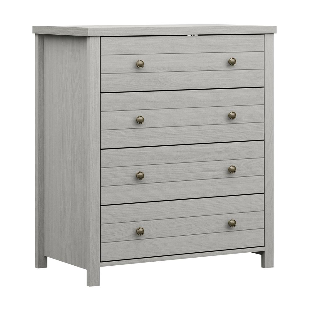 Living Essentials by Hillsdale Harmony Wood 4 Drawer Chest, Gray. Picture 1