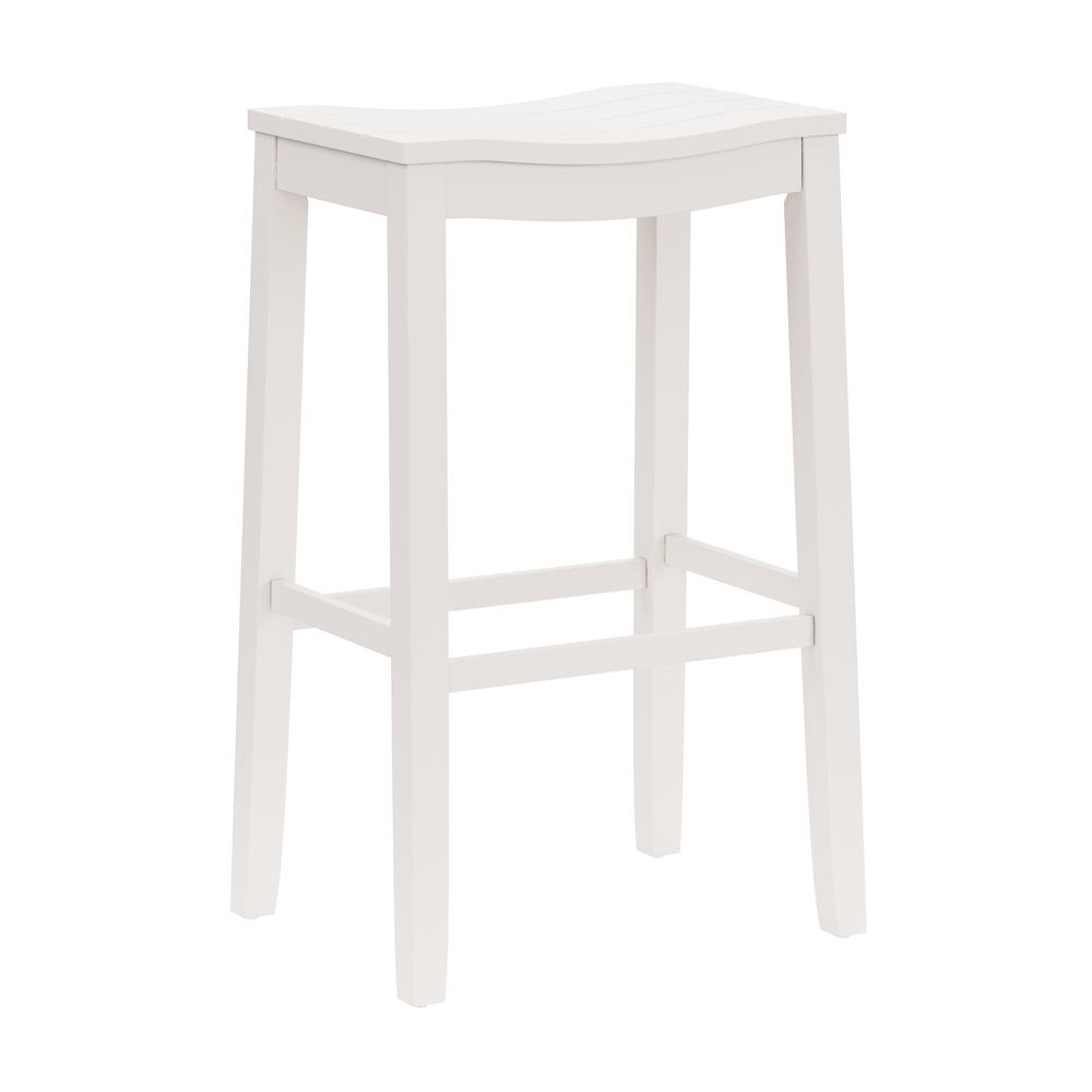 Fiddler Wood Backless Bar Height Stool, White. Picture 1