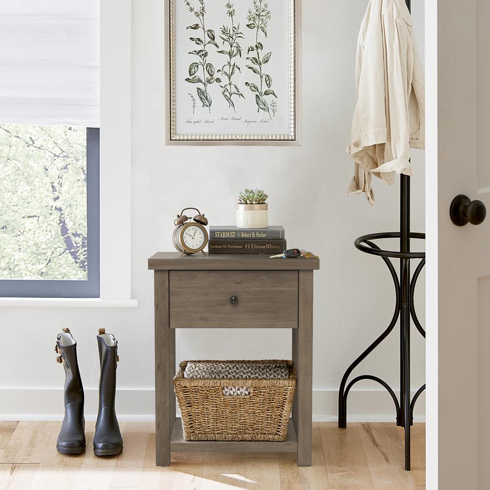 Living Essentials by Hillsdale Harmony Wood Accent Table, Knotty Gray Oak. Picture 4