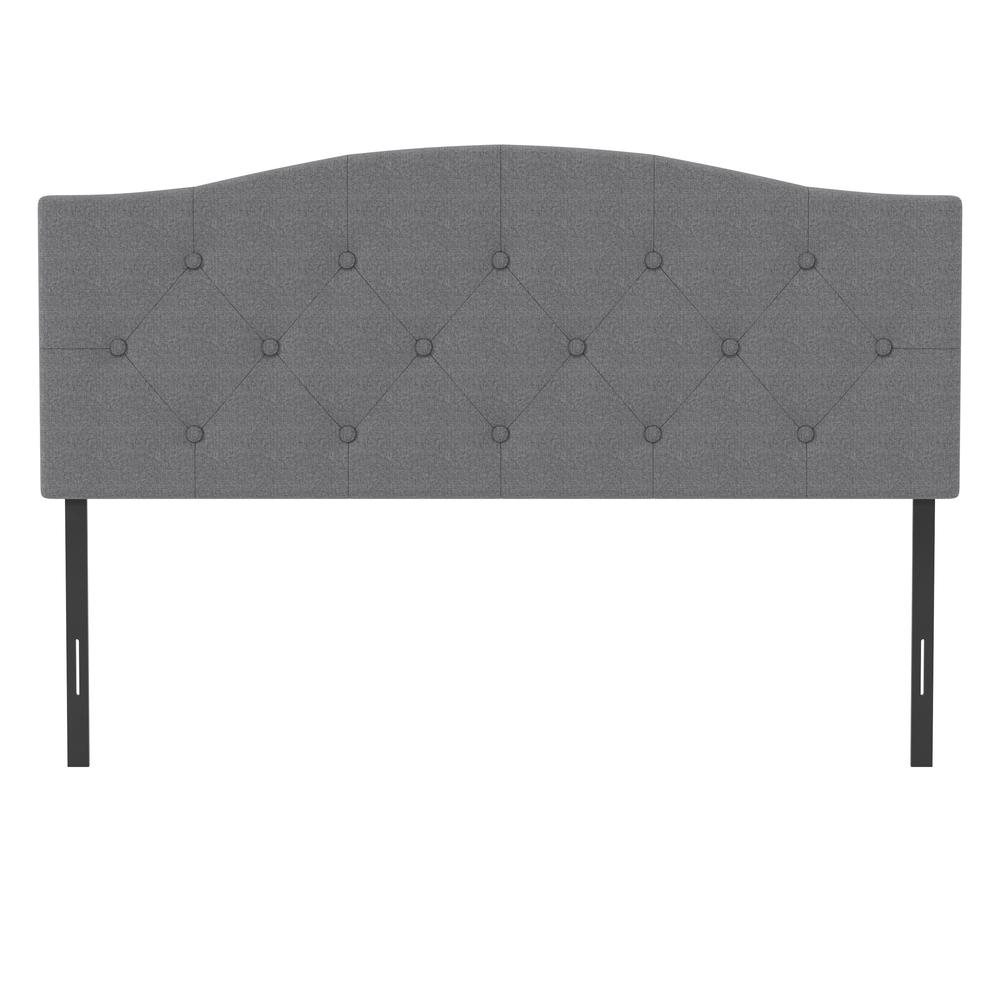 Provence Upholstered Arch Adjustable Tufted Full/Queen Headboard, Glacier Gray. Picture 1