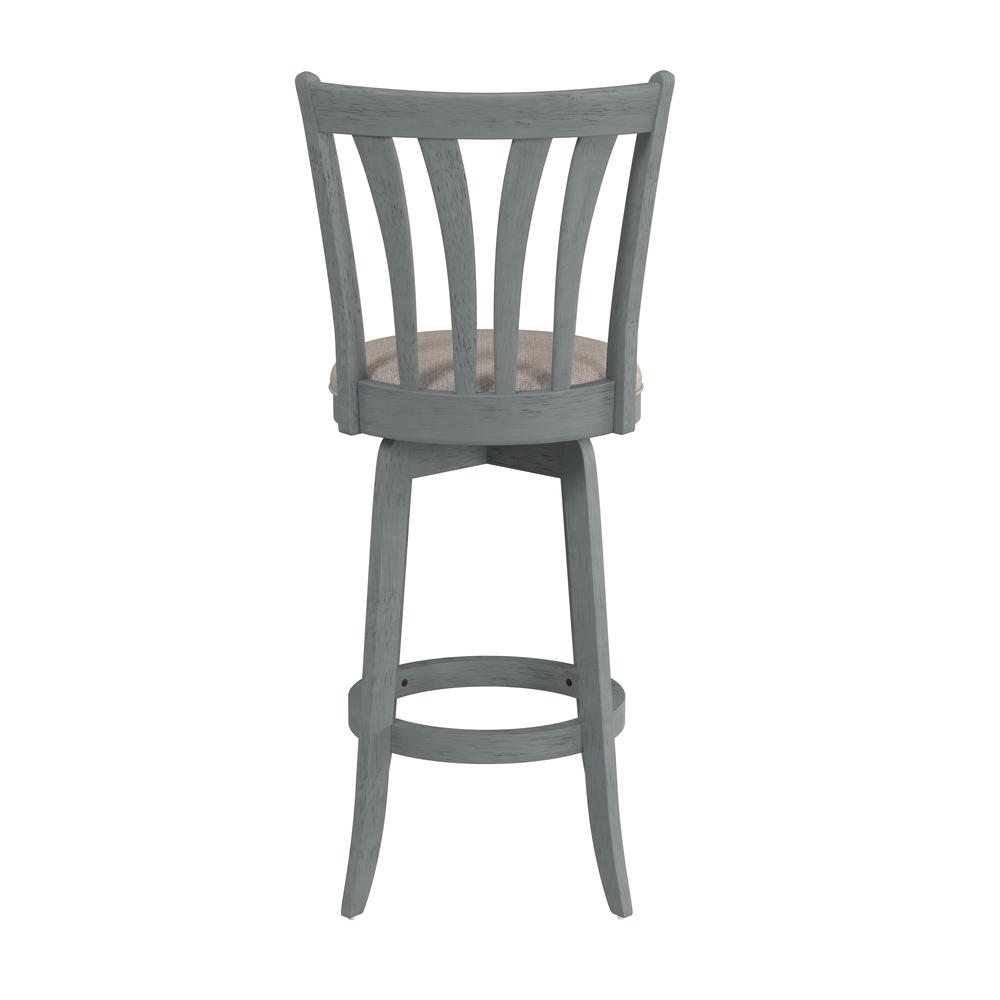 Savana Wood Bar Height Swivel Stool, Blue Wire Brush. Picture 4