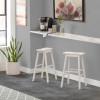 Moreno Wood Backless Bar Height Stool, Sea White. Picture 7