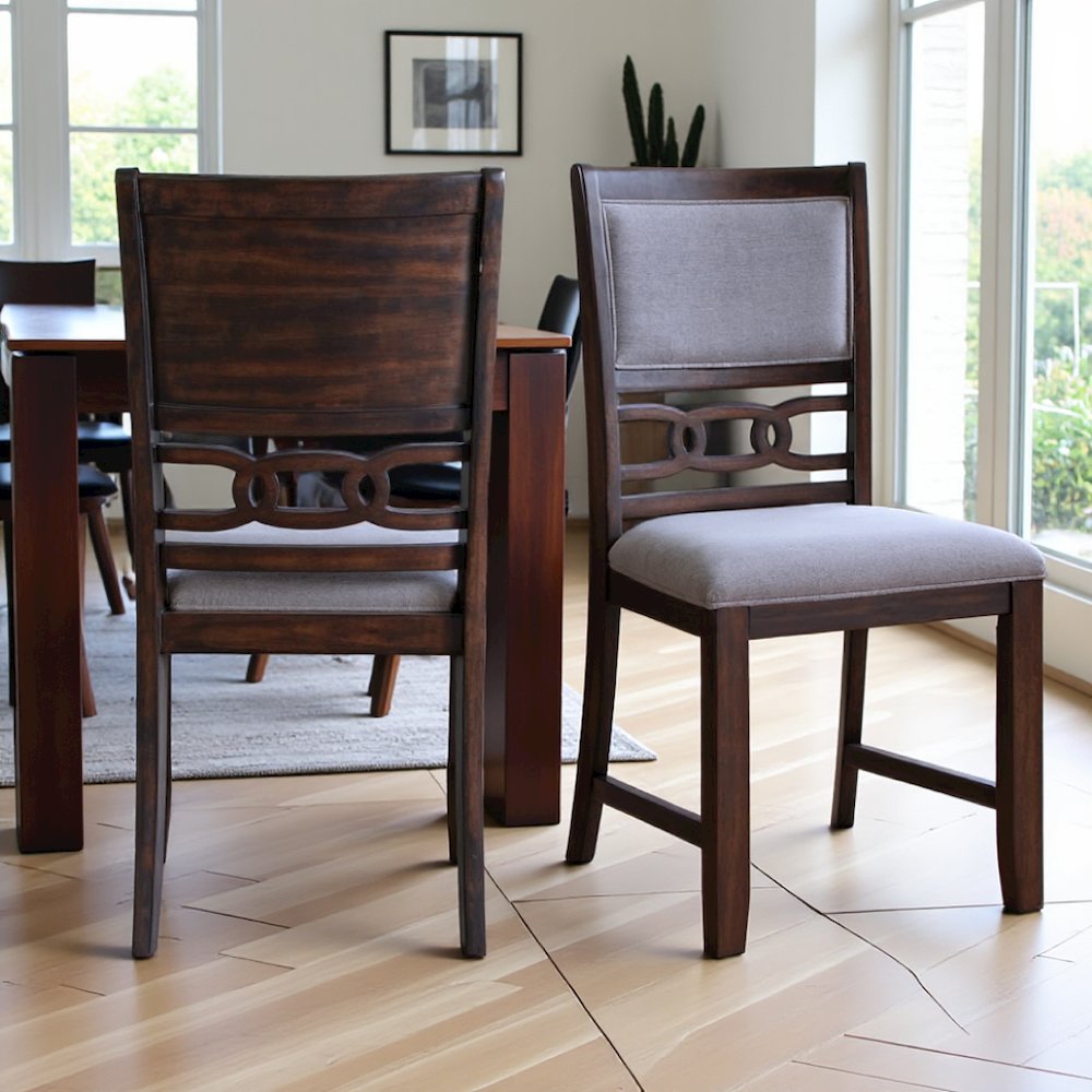 Elegant Wooden Dining Chair Set in Walnut Finish for Kitchen and Dining. Picture 14