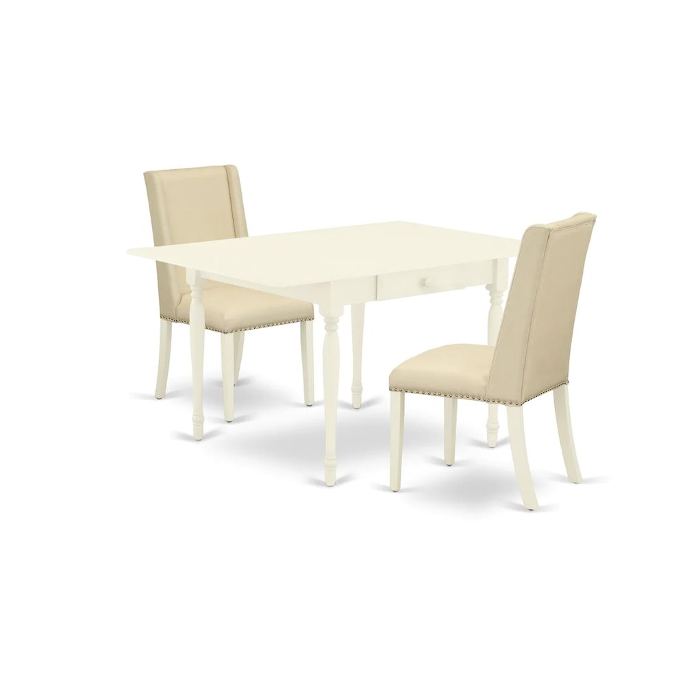 Dining Room Set Linen White, MZFL3-LWH-01. Picture 1