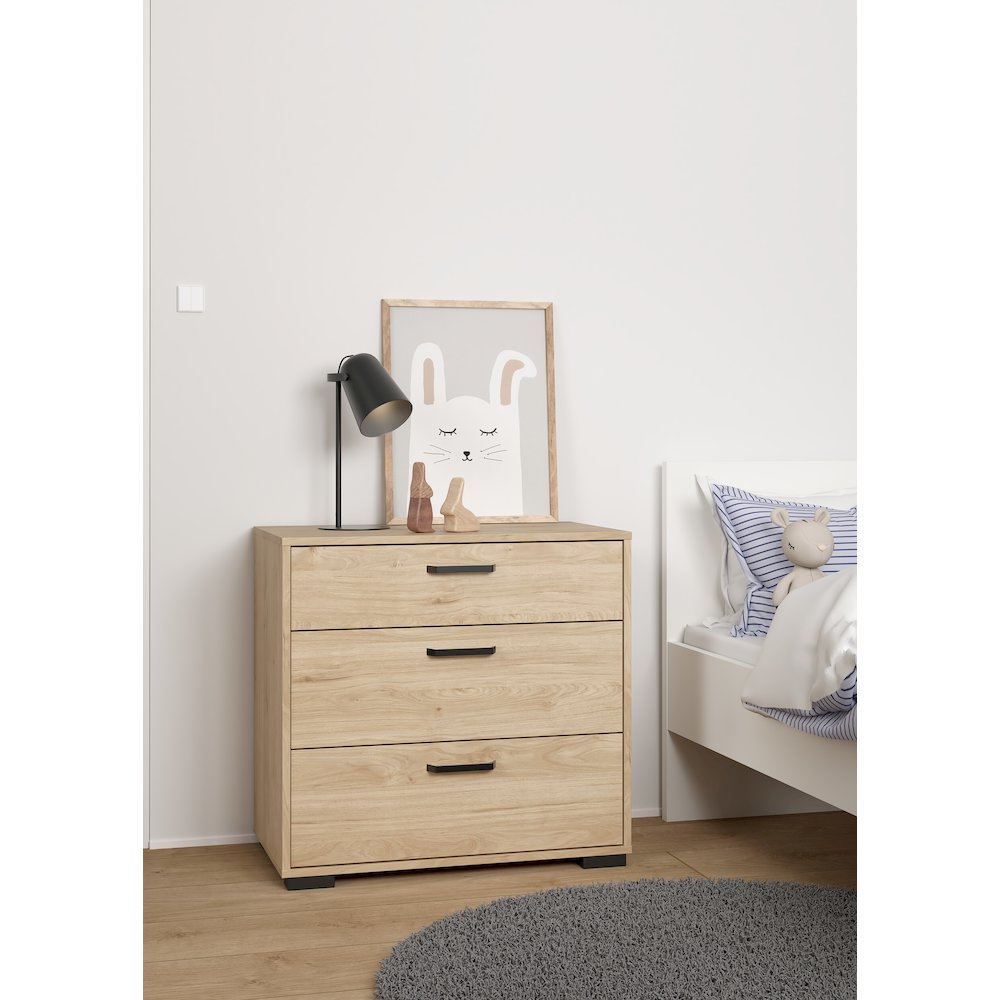 Sofia 3 Drawer Chest, Jackson Hickory. Picture 2