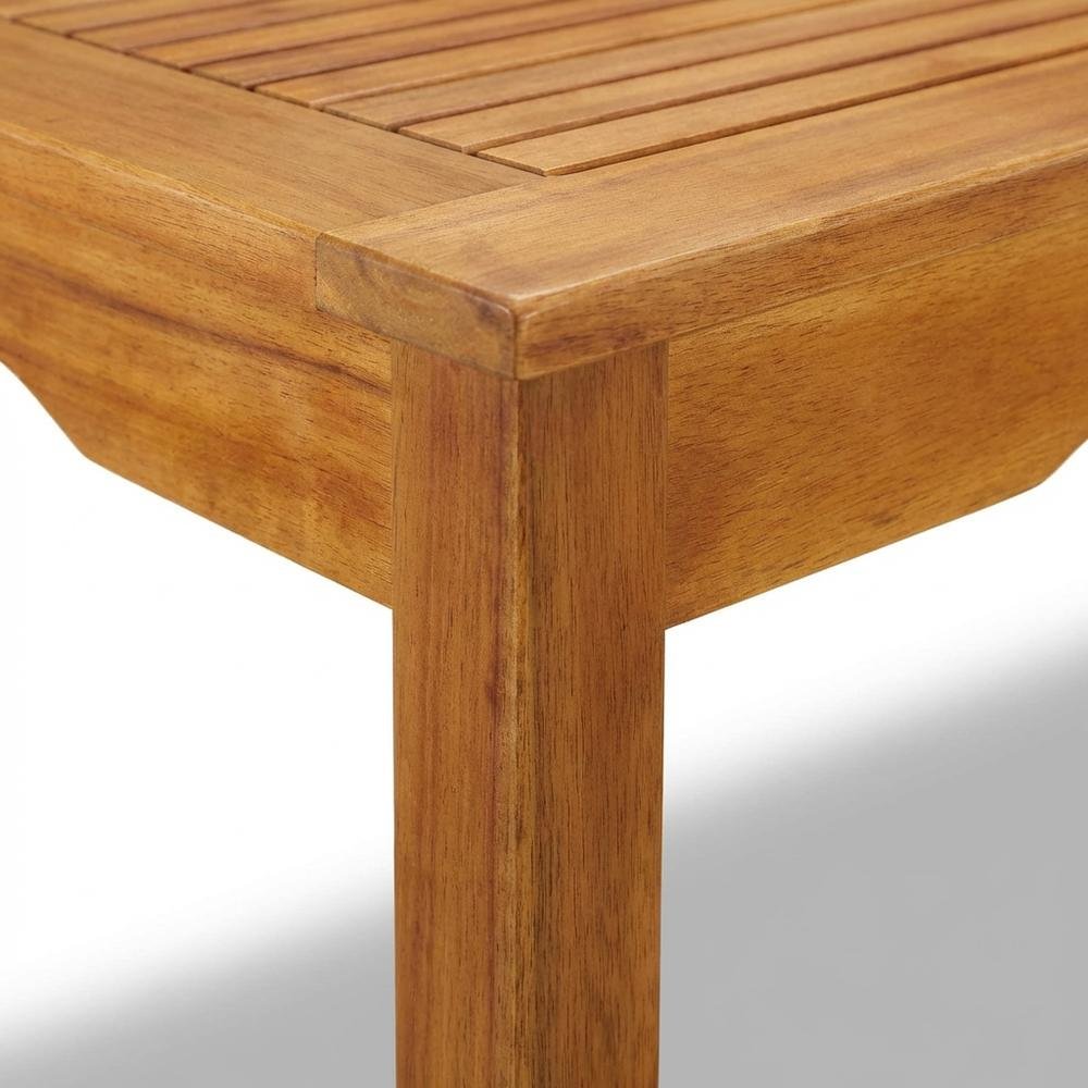 Wooden Patio Set Oil Finish Dining Table with 6 Outdoor Chairs. Picture 5