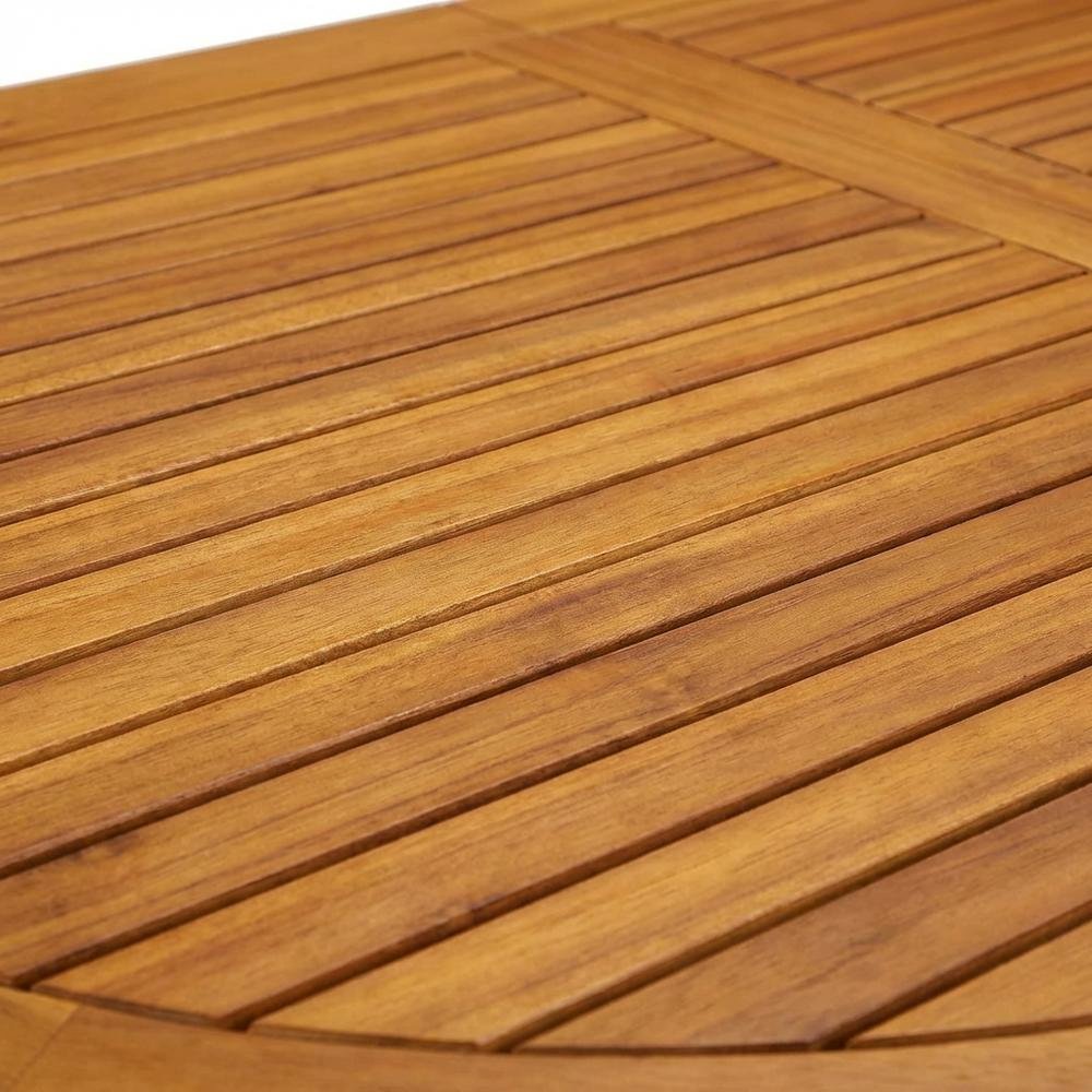 Wooden Patio Set Oil-Finish with Dining Table and 8 Chairs. Picture 4