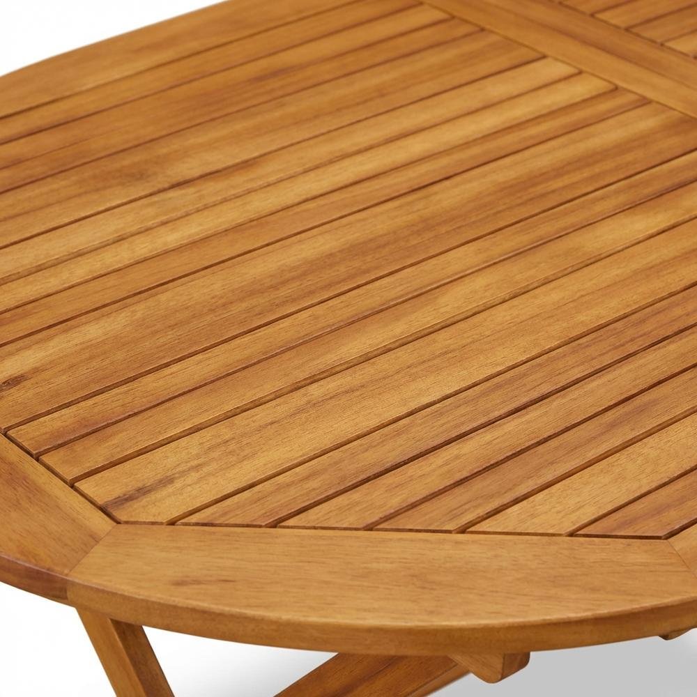 Oil-Finish Wooden Patio Table with Durable Weather-Resistant Coating. Picture 4
