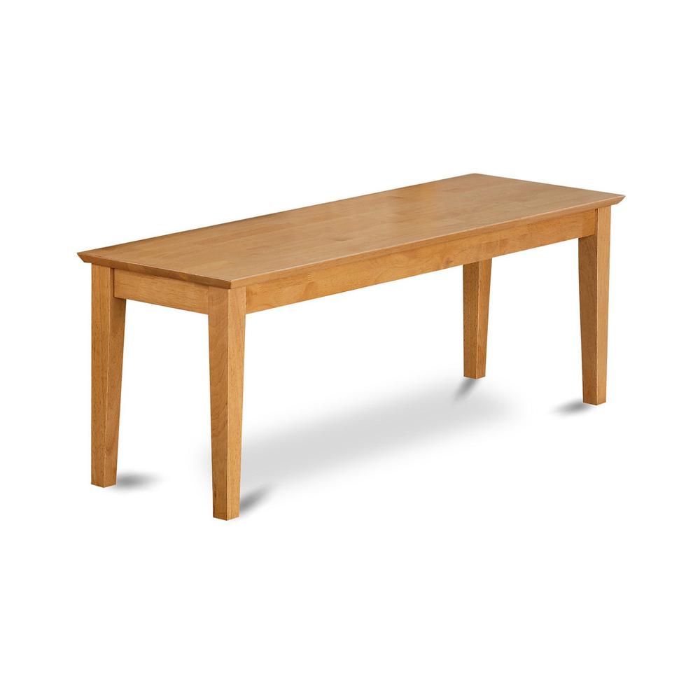 Capri bench with wood seat in Oak Finish. Picture 1