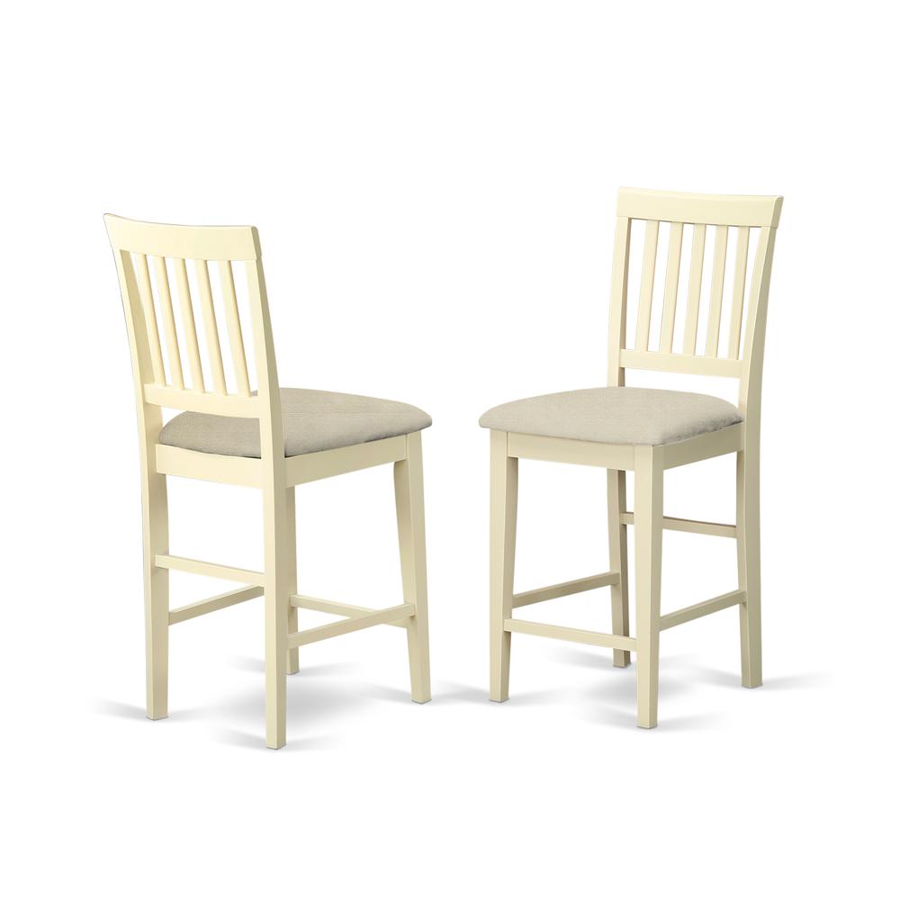 Vernon  Counter  Height  Stools  with  Cushion  Seat  -  Buttermilk  &  Cherry  Finish.,  Set  of  2. Picture 1