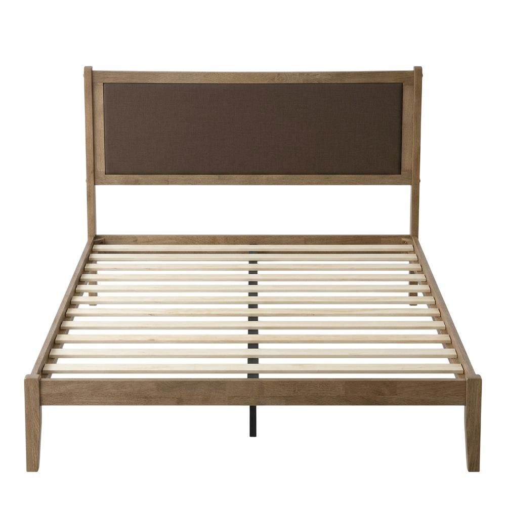 Solid Wood Platform Bed, Headboard & Footboard, No Box Spring, Barnwood, King. Picture 5