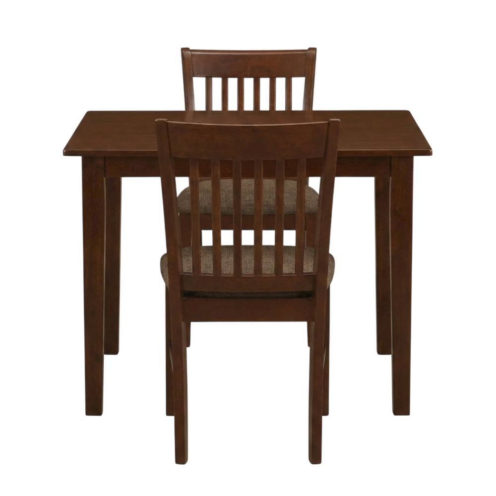 Wood Drop-Leaf Dining Table & Chairs 3-Piece Dining Set, Mahogany. Picture 4