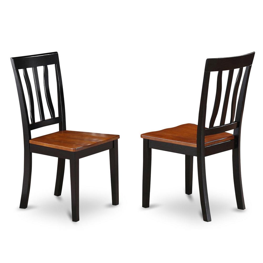 5  Pc  set  with  a  Round  Dinette  Table  and  4  Wood  Dinette  Chairs  in  Black  and  Cherry. Picture 3