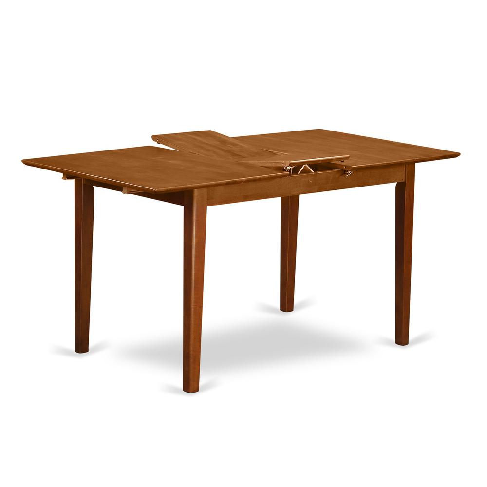PSPO5-SBR-C 5 Pc small Kitchen Table set Table with Leaf and 4 Dining Chairs. Picture 3