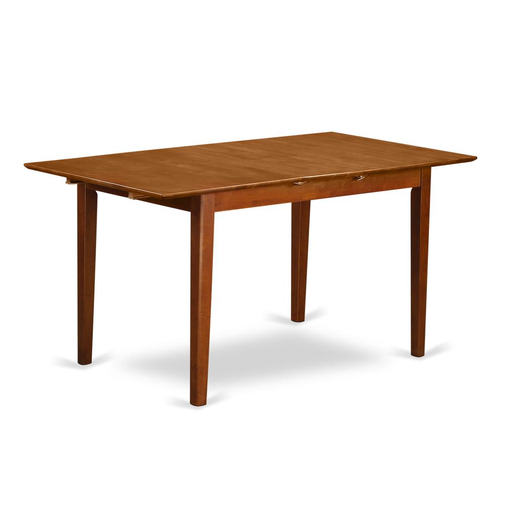PSPO5-SBR-C 5 Pc small Kitchen Table set Table with Leaf and 4 Dining Chairs. Picture 4