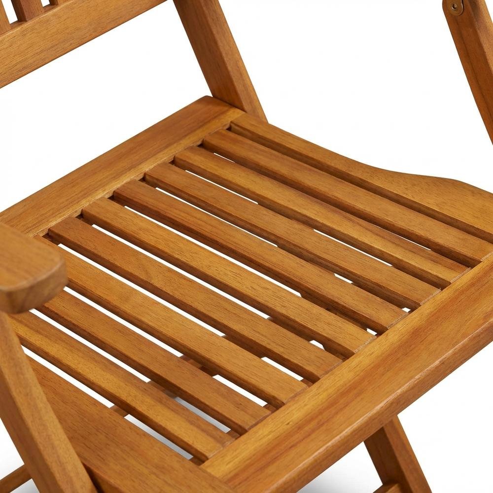 Wooden Patio Chair Set of 2 - Oil Finish, Durable and Comfortable Seating. Picture 4