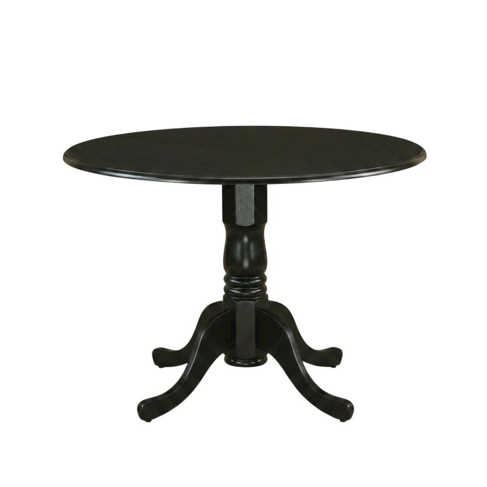 Wood Dining Set 3-Piece, Drop Leaves & Slatted-Back Chairs. Picture 4