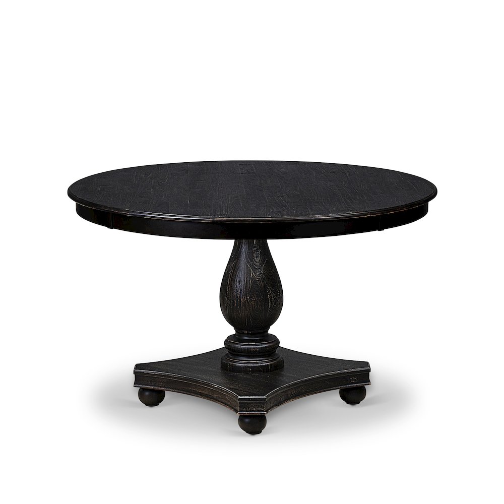 5 Piece Dining Table Set Consists Of 48" Round Table In Burgandy Color. Picture 3
