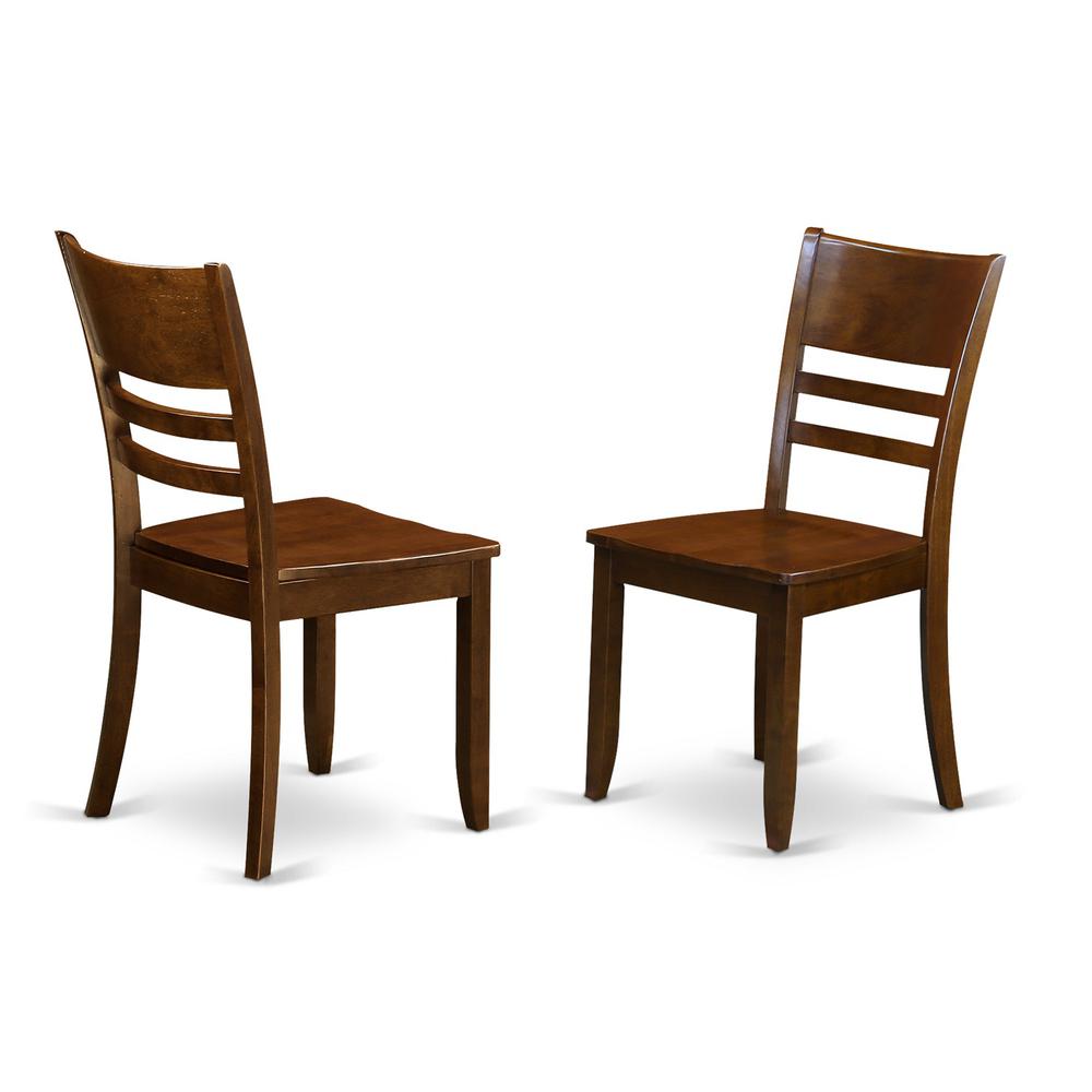 9  Pc  set  Vancouver  Kitchen  Table  with  a  17in  Leaf  and  8  Upholstered  Seat  Chairs  in  Espresso  .. Picture 4