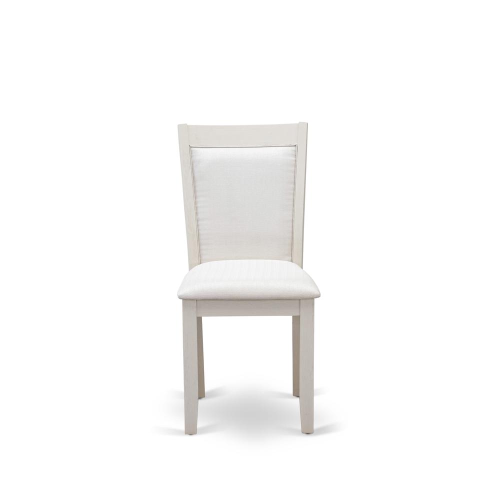 X076MZ001-5 5-Piece Dining Set Consists of a Wooden Dining Table and 4 Cream Dining Chairs - Wire Brushed Linen White Finish. Picture 7