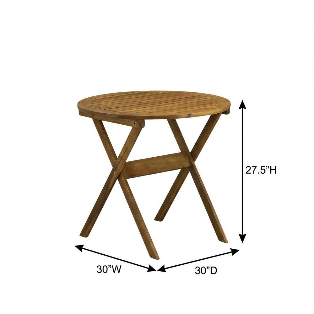 3-Piece Outdoor Bistro Set with Oil Finish, Foldable Table and 2 Camping Chairs. Picture 6