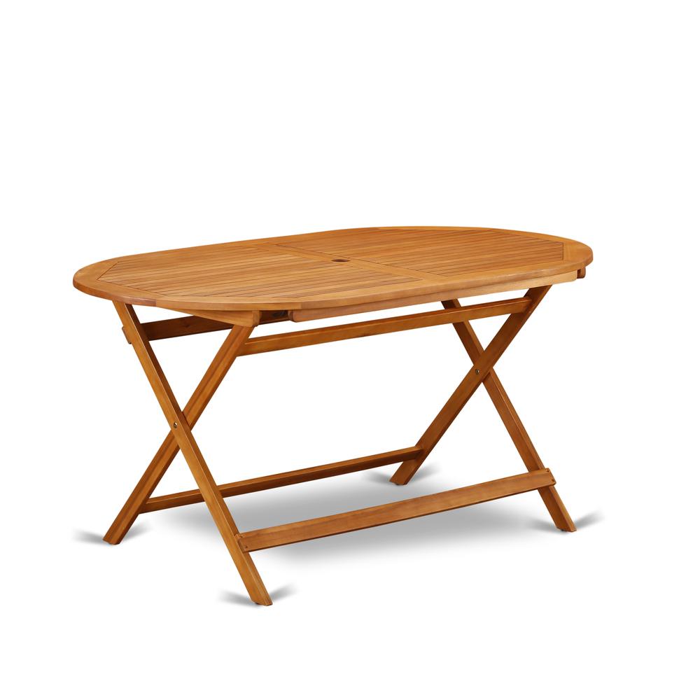 Wooden Patio Set Natural Oil, DICM7CWNA. Picture 3