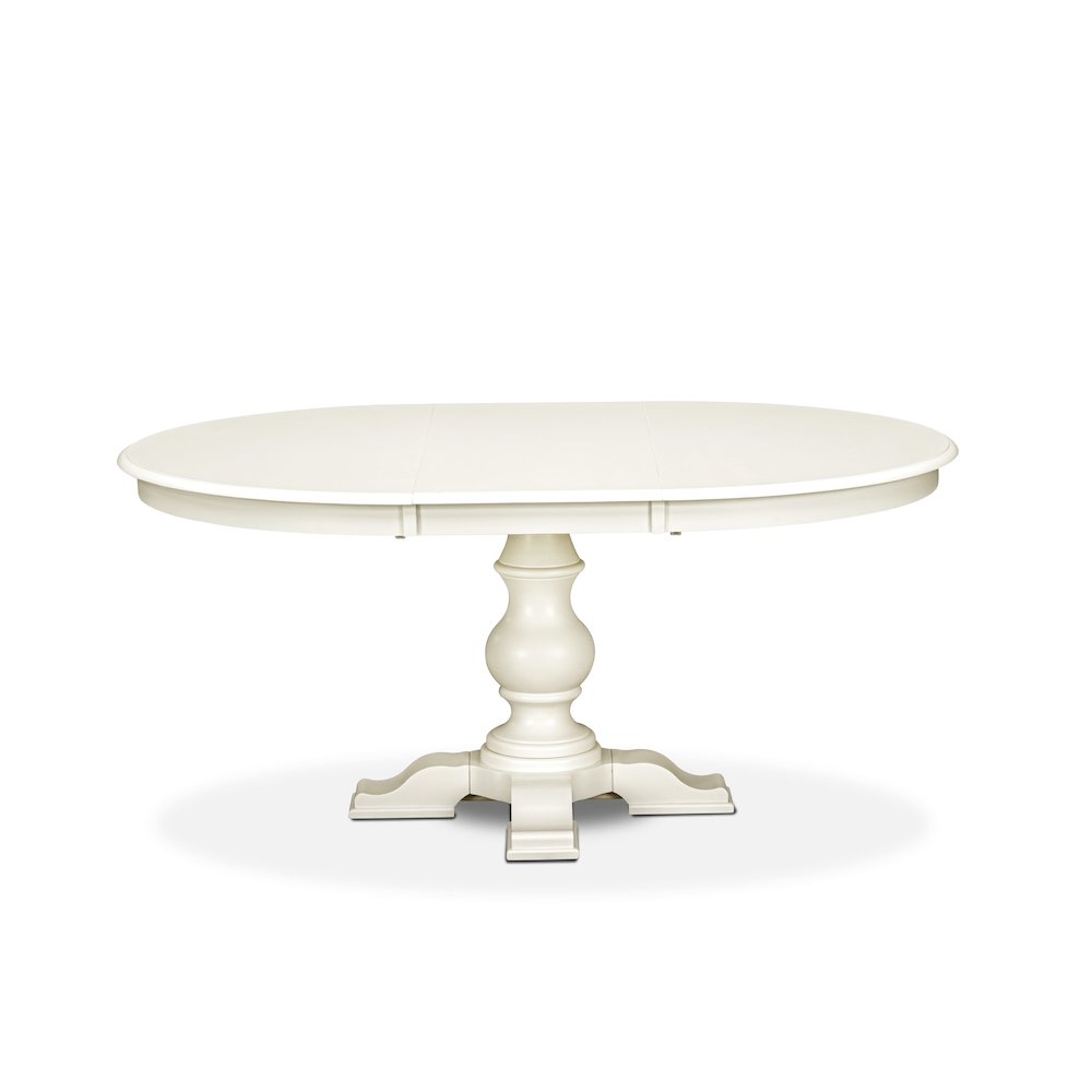 9-Piece Mid Century Dining Set, Linen White. Picture 6