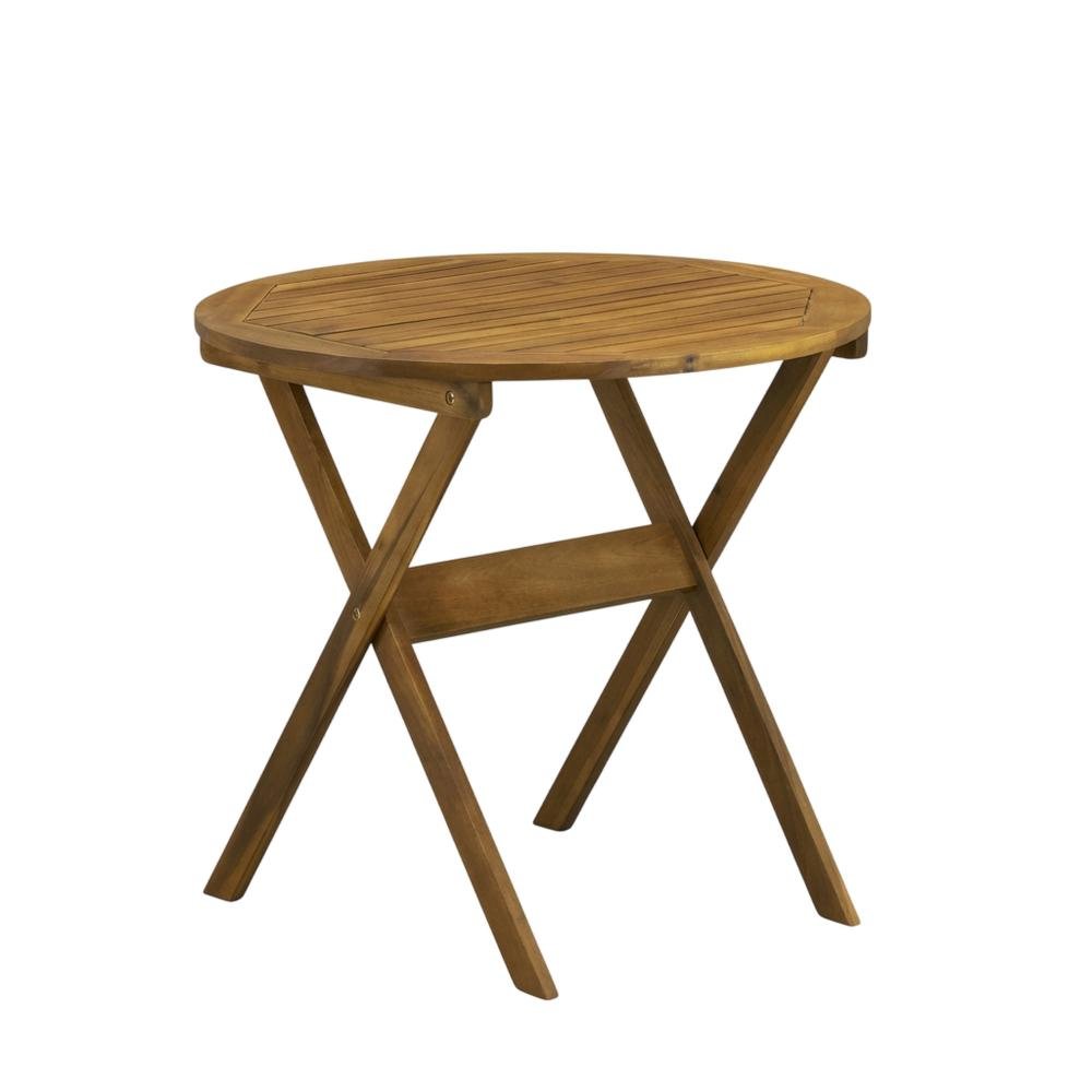 3-Piece Outdoor Bistro Set with Oil Finish, Foldable Table and 2 Camping Chairs. Picture 1