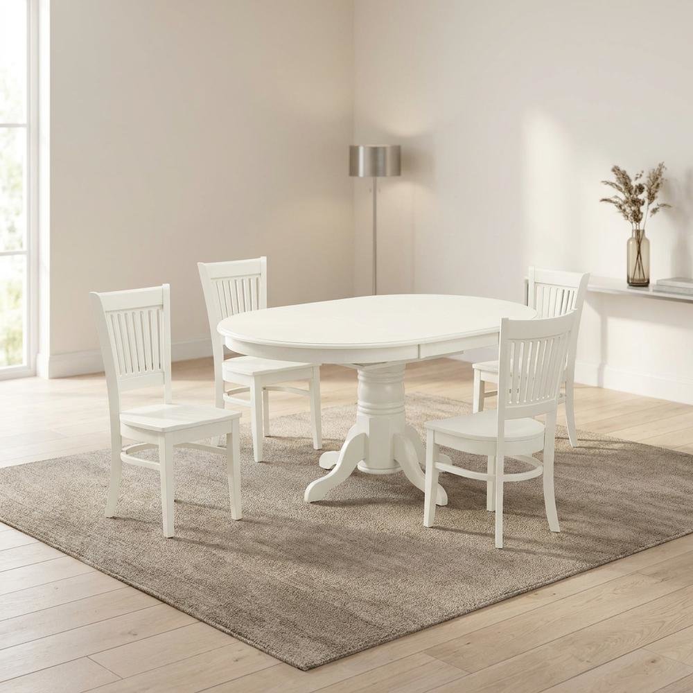 Oval Dining Table 5-Piece Set, Butterfly Leaf & Mid-Century Chairs. Picture 3