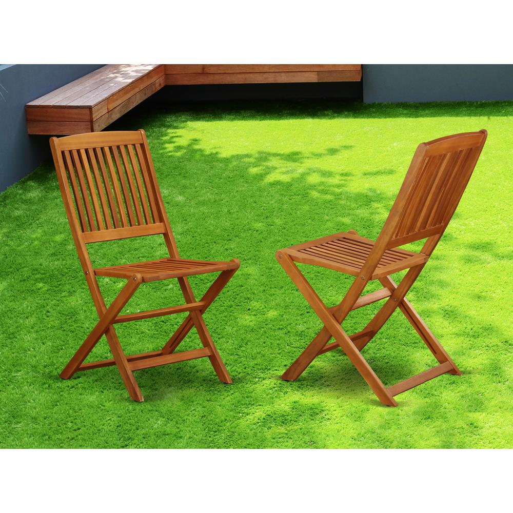 Solid Acacia Wooden Patio folding side Chair -Set of two. Picture 2