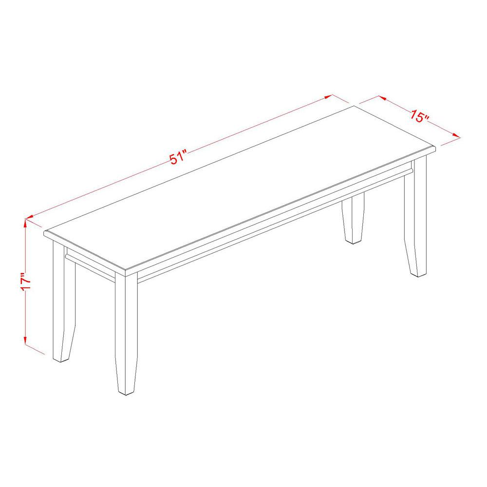 Dudley  Dining  Bench  with  Wood  Seat  in  Black  Finish. Picture 3