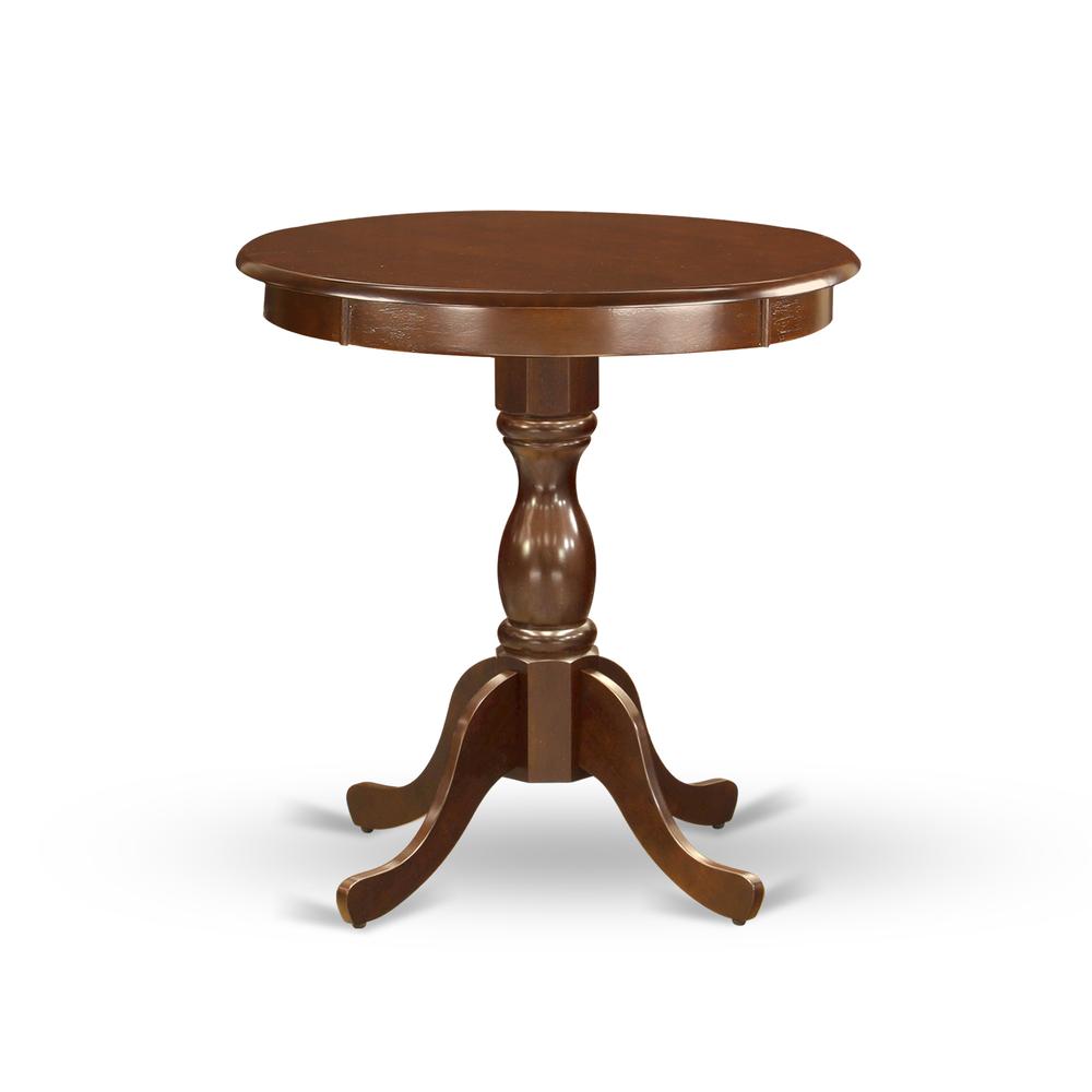 East West Furniture - ESDR3-MAH-01 - 3-Pc Dining Room Set - 2 Dining Room Chairs and 1 Kitchen Dining Table (Mahogany Finish). Picture 2