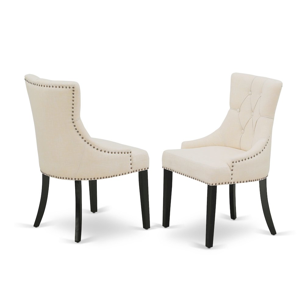 7 piece dining set of a dinner table and 6 modern chairs & black legs. Picture 3