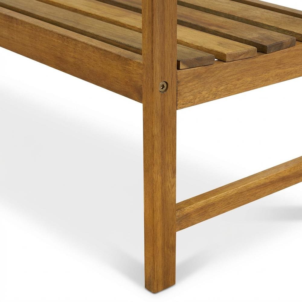 Oil-Finish Acacia Wood Bench with Oil Finish and Modern Design. Picture 5