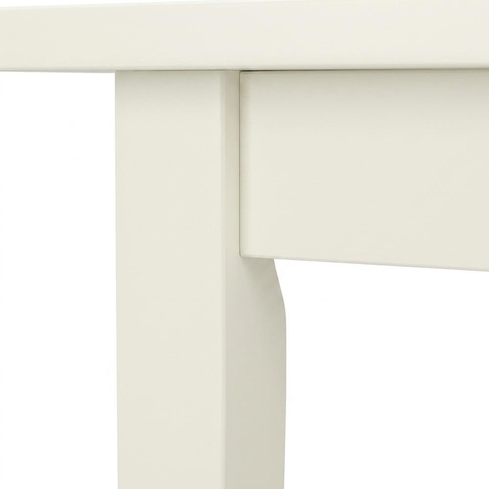 Wood Drop-Leaf Dining Table & Chairs 3-Piece Set, Small Space, Linen White. Picture 5